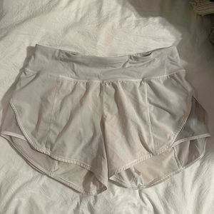 White lululemon shorts, size 6